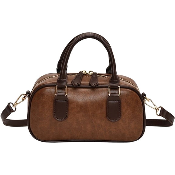 Hsqqdc Leather Multi-Functional Shoulder Bag, Mallet Design Crossbody Tote for Daily Commute