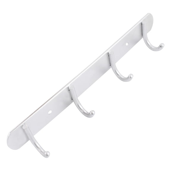 Unique Bargains Metal 4 Hooks Towel Hat Coat Clothes Wall Mount Rack Hanger for Home