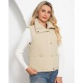 thumbnail image 6 of Czanzd Women's Corduroy Stand Collar Puffer Vest Warm Puffy Outerwear(Apricot,M), 6 of 9
