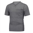 thumbnail image 6 of Mens Shirts Summer Clearance V-Neck Pocket Striped Pattern Casual Fashion Lapel Short Sleeve Shirt, 6 of 9