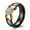 Black Gold-No. 6, variant on Personalized simple 7MM ceramic black and white inlaid with square zircon oxide men's and women's fashion ring,White Gold-12th