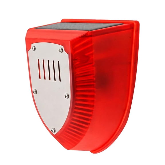 Solar Sound & Light Alarm Motion Sensor - Outdoor Security Siren Waterproof Activated Detector Driveway Alarm - Warning Strobe Security Alarm System for Home - Farm - Shape A