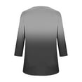 thumbnail image 6 of Jsaierl Tops for Women 3/4 Sleeve Summer Crew Neck Shirts Boho Gradient Petite Pleated Blouses Going Out Cotton T-shirts Top S-2XL, 6 of 7