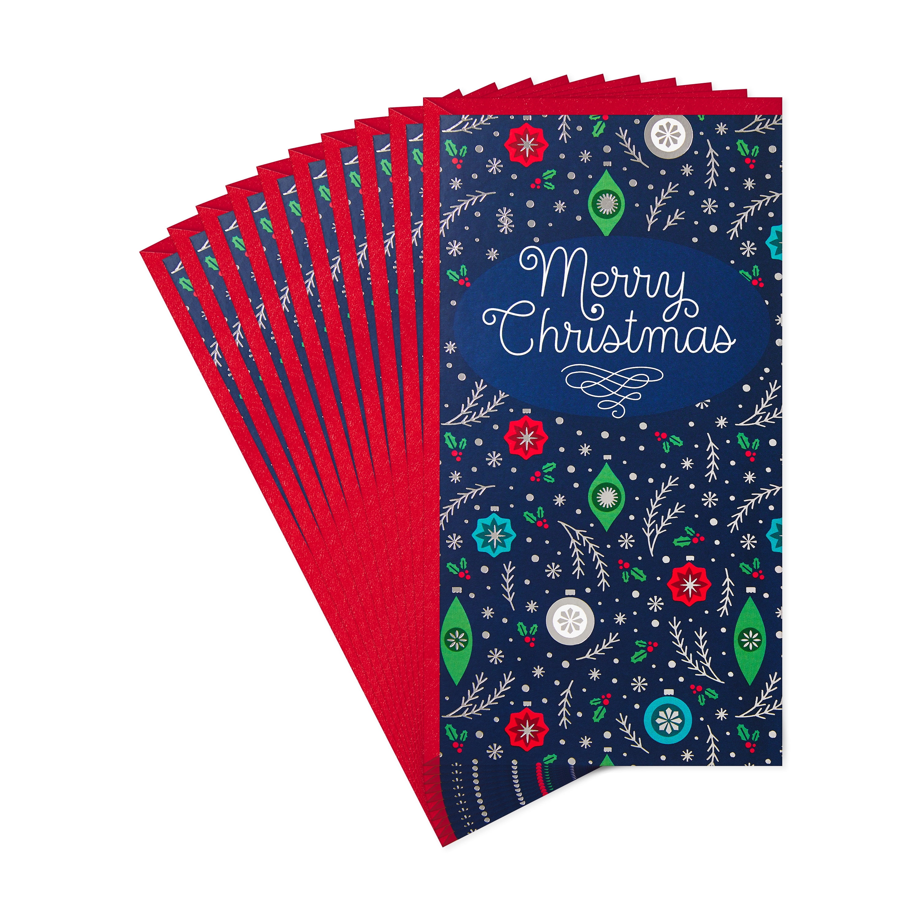 Hallmark Holiday Season Gift Card Money Holder Cards w Envelopes 12PK Merry SHOP 