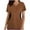 A-Brown, variant on Women Regular Nursing Uniform Tops V-Neck Scrub Top Casual Solid Patchwork Short Sleeve Medicals Scrub Stretch Work Tops with Pockets