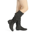 thumbnail image 5 of BURUDANI Womens Wide Calf Faux Fur Slouchy Low Heel Side Zip Knee High Boots Wide/Calf/Grey Size 12, 5 of 5