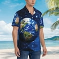 thumbnail image 6 of Earth In The Solar System Men'S 3d Print Casual Button Down Shirts, Novelty Hawaiian Short Sleeves M, 6 of 8