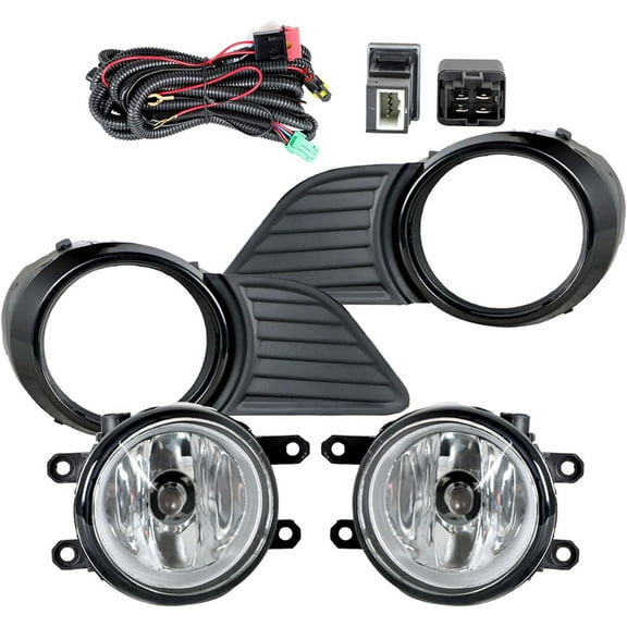 ALL-CARB  Fog Lights Driving Lamp for 2011-2017 Toyota Sienna Switch Bulb Clear