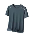 thumbnail image 4 of Hearthz Ice Silk Quick Dry Shirts for Men Short Sleeve Crew Neck Athletic Shirts for Men Moisture Wicking Workout Casual Shirts for Men Gray S, 4 of 6