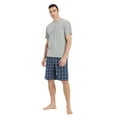 thumbnail image 3 of GLOBAL Men's Short Sleeve Crew Knitted Top & Lightweight Yarn Shorts Pajama Sets, Sizes S-XXL, 3 of 5