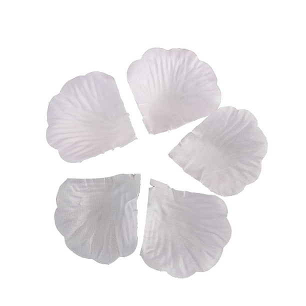Pétalos de rosa artificiales de 70 g para decoración de bodas (blanco puro)