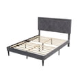 thumbnail image 2 of Queen Size Bed Frame, Modern Upholstered Platform Bed with Headboard, Heavy Duty Button Tufted Bed Frame with Wood Slat Support, Easy Assembly, No Box Spring Needed (DARK GREY, Queen), 2 of 7