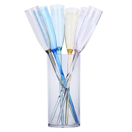 

HEMOTON 1 Set/7pcs Simple Champagne Glass Creative Glass Goblet Wine Cups with Base