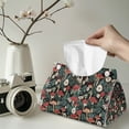 thumbnail image 2 of ZUXONGSY Mushroom Flower Tissue Box Cover 2 Pcs PU Leather Tissue Cube Box Cover with Buttons Decorative Rectangle Tissue Box Covers Easy to Carry Stylish Tissue Box for Business Trip, 2 of 7