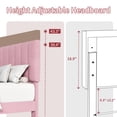 thumbnail image 5 of Full Size Bed Frame, Velvet Upholstered Platform Bed with Adjustable Headboard, Vertical Channel Tufted Headboard,No Box Spring Needed, Easy Assembly,Upholstered Mattress Foundation, 5 of 10