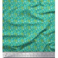 thumbnail image 1 of Soimoi Green Poly Georgette Fabric Study Theme Art & Craft Print Fabric by the Yard 42 Inch Wide, 1 of 3