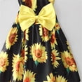 thumbnail image 4 of YMNXA Infant Girls Summer Dresses Spaghetti Strap Cute Sunflower Print Comfortable Breathable Dress Hat Set For Holiday Vacation Beach,Black,3-4 Years, 4 of 7