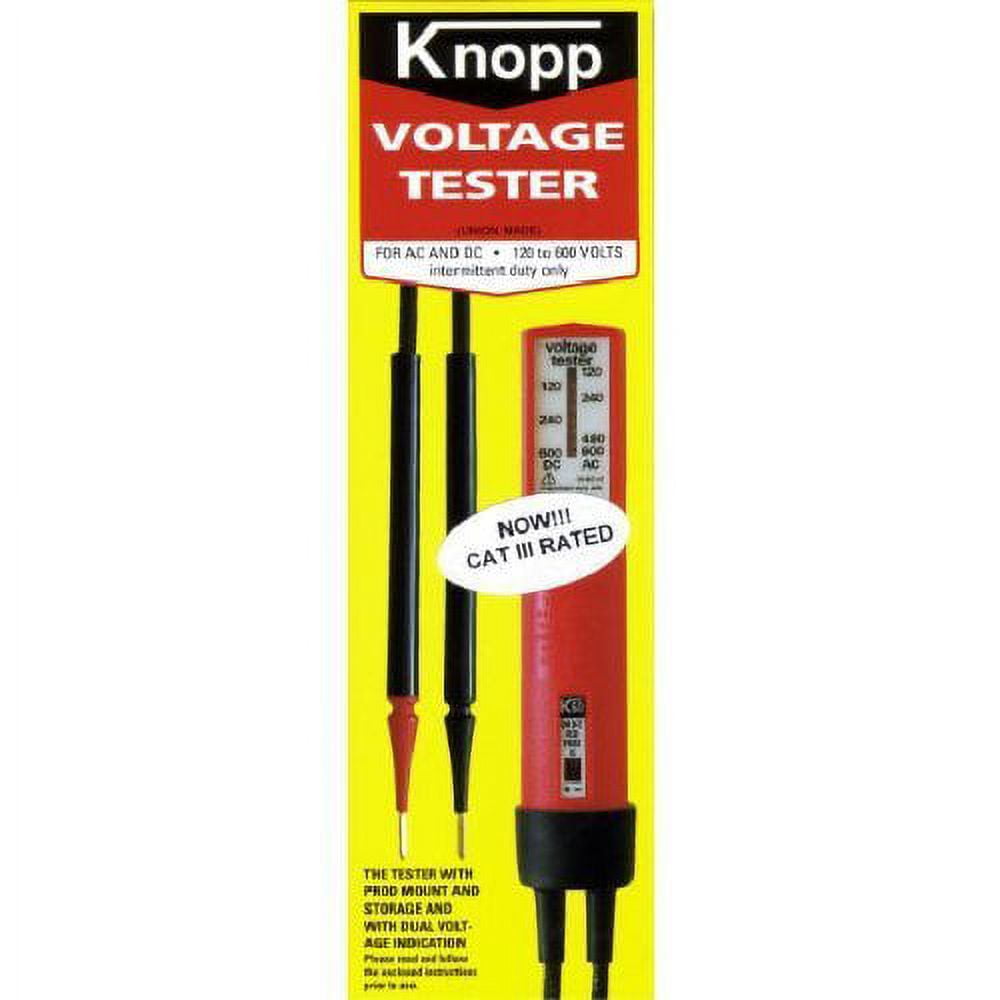 Knopp K 60 14460 Voltage Tester 120 to 600 Volts Red Insulated Voltage Tester