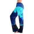 thumbnail image 2 of Women's Halloween Pajama Pants Witch Hat Castle Elastic High Waist Funny Pajama Pants Skull Pumpkin Drawstring Horror Sleep Pants, M, 2 of 5
