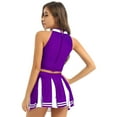 thumbnail image 3 of TiaoBug Women Adults Cheerleading Uniform Sleeveless Crop Top Pleated Skirt Outfit S-XXL, 3 of 7