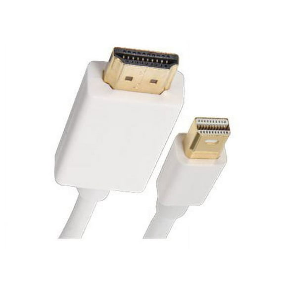 Nippon Labs MINIDP-HDMI-15 15 ft. Mini DP DisplayPort Male to HDMI Male Adapter Cable, White