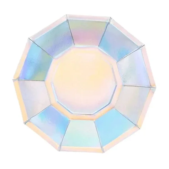 25 Iridescent 7" Salad Paper Plates Party Disposable Wedding Tableware