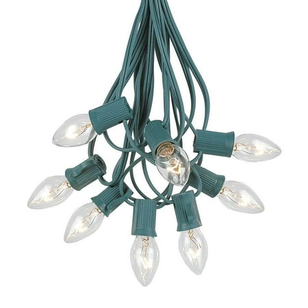 Christmas Ball Lights For Outdoor Trees Novelty Lights C7 Christmas Lights Set - Indoor/Outdoor Christmas Light String - Christmas Tree Lights - Hanging Christmas Lights - Outdoor Patio String Lights - Green Wire - 25 Foot ()