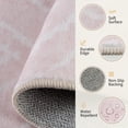thumbnail image 4 of KoshiMe 4'x6' Area Rugs for Living Room, Machine Washable Rugs Non-Slip, Low Pile Soft Print Pattern Western Rug for Bedroom, Dining Room, Office, Light Pink, 4 of 9