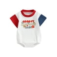 thumbnail image 2 of Aojekbee Independence Day Baby Jumpsuit Casual Summer Contrast Color Short Sleeve Romper for Toddler Boy Girls, 2 of 10