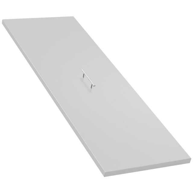 Couvercle de Foyer – Acier Inoxydable Robuste et Résistant aux Intempéries – Couvercle Rectangulaire en Métal avec Poignée – Résistant à la Chaleur – Convient au Foyer 48x14 Pouces (51x17 Pouces Extérieur)