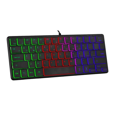 Gaming Keyboard Wired PC Accessories RGB Backlit 64 Keys for Computer Gaming Setups and Laptops