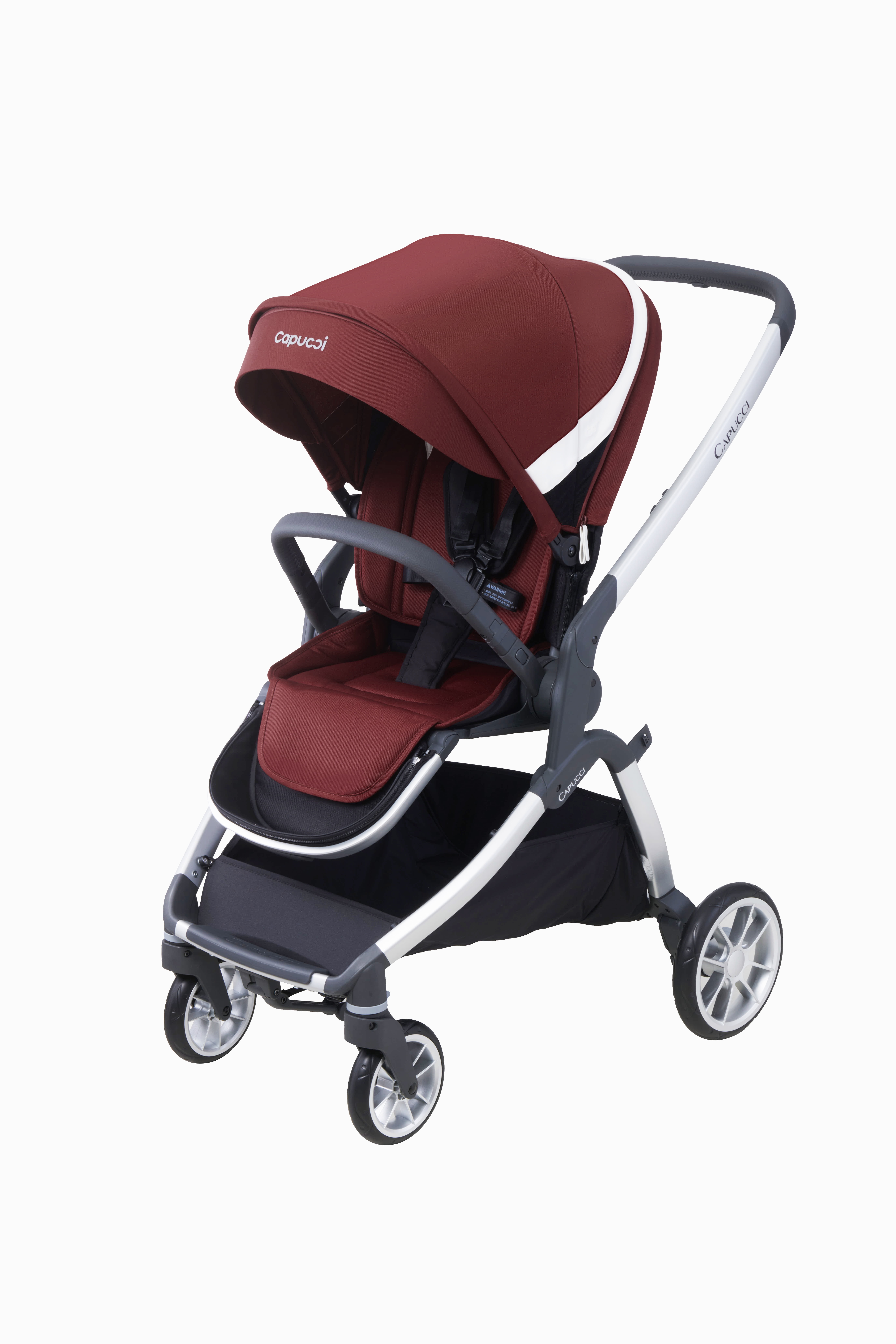 Capucci Velos Premium Baby/Toddler Stroller, Instant One-Button One-Action, Self Standing Fold, Reversible Seat, 0-36 Months, 25.8 lbs, Brick Red