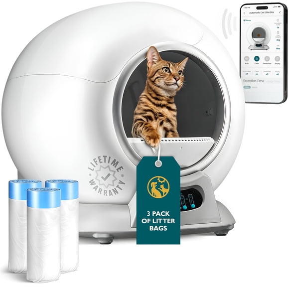 Caja higiénica autolimpiante PetCove para varios gatos, 20 kg