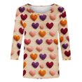 thumbnail image 5 of Ltctricy Valentine's Day Shirts for Women Cute Fashion 3/4 Sleeve Crewneck Tops for Gifts Casual Comfy Pullover Blouse, 5 of 5
