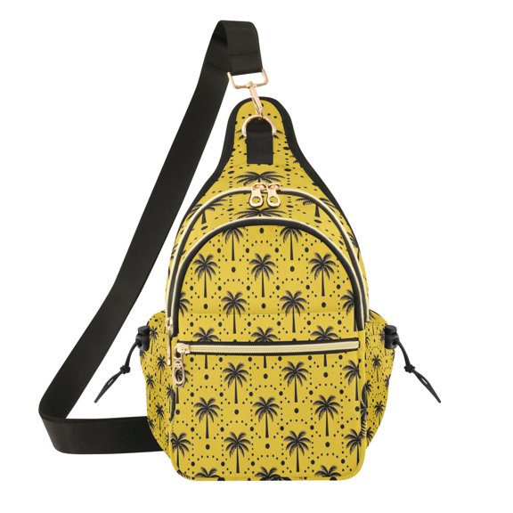 Women Crossbody Bag Fashion Yellow Dotpalm Printed Sling Bags Shoulder for Women