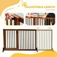 thumbnail image 7 of Barara King Freestanding Length Adjustable Wooden Pet Gate with Lockable Door 3 Panels, Brown, 7 of 7