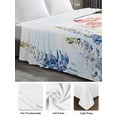 thumbnail image 6 of Floral Hummingbird King Size Flat Sheet, Wrinkleproof & Fadeproof Cooling Flat Bed Sheet Only, Spring Watercolor Flowers Breathable Soft Bedding Top Sheets 105 x 98 Inches, 6 of 8