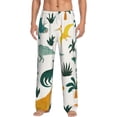 thumbnail image 2 of Lsque Dinosaurs and Tropical Leaves Print Men's Pajama Pants, Lounge Pant - Comfortable Home Wear,Elastic Waistband, Stylish Design-Small, 2 of 9