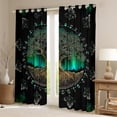 thumbnail image 2 of Homewish Hippie Life Tree Black Out Curtains, Vintage Mystic Western Plant Curtains Pack of 2 (42x63 Each), Boho Mandala Damask Bedroom Curtains, Curtains and Drapes Room Decor, 2 of 5