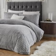 thumbnail image 4 of Paoletti Alpine Reversible Faux Fur Striped Duvet Cover Set, 4 of 4