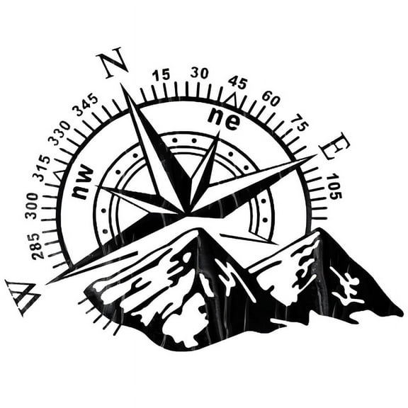 1Pcs Car -Road SUV Side Body Sticker Compass Mountain Decals Sticker for SUV -Road Waterproof