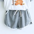 thumbnail image 4 of Ensembles pour Femmes Liquidation Ensemble Deux Pièces Manches Tombantes T-Shirt à Manches Courtes Col Rond Shorts Gris TG, 4 of 4