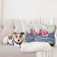 thumbnail image 4 of Ambesonne Nautical Throw Pillow Cover 2 Pack, Sun Sail Boat Vitray, 18", Multicolor, 4 of 5