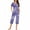 Purple, variant on Tnhcen 2 Pieces Capri Pajamas Short Sleeve Pjs Sets Pleated Top Capri Pants Sleepwear Home Clothes for Women's S-3XL