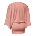 thumbnail image 5 of DHFJKG Summer Dresses For Women Casual Deep V Neck Solid Color 3/4 Flared Sleeve Slim Fit Bodycon Sexy Party Trendy Dresses, 5 of 6