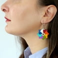 thumbnail image 3 of Wooden Earrings, Multicolor Squares, Handmade Fairtrade, Lightweight by Florama Natural Jewelry, 3 of 3