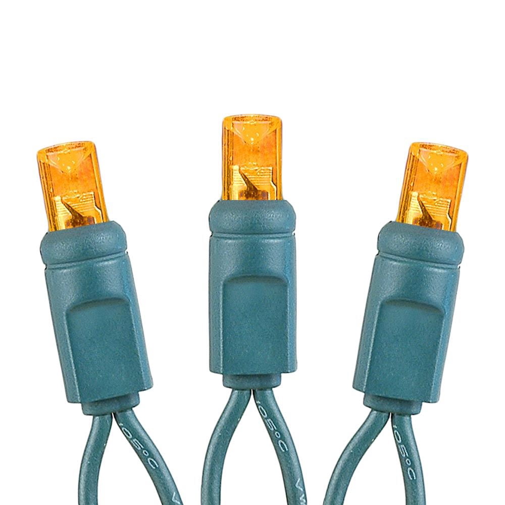 Novelty Lights 25FT 50 Light LED Orange, Outdoor String Lights, Corded Electric, Dimmable