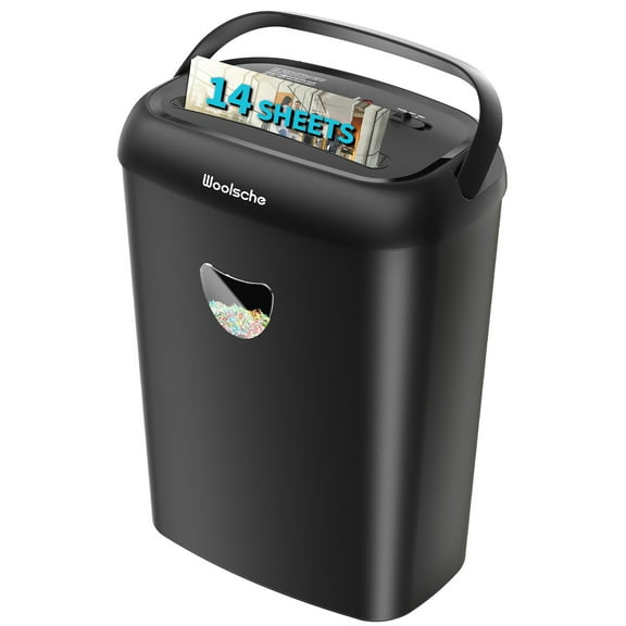 AGH Deco Paper Shredder 12-Sheet Cross-Cut Paper, CDs, Cards Shredder Office Shredder with 6.6 Gallons Pullout Bin, Black