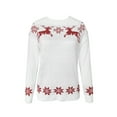thumbnail image 2 of Musuos Women Christmas Sweaters  Long Sleeve Elk Snowflake Print Knit Tops, 2 of 9