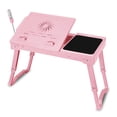 thumbnail image 1 of GPCT Foldable Laptop Table Bed Notebook Desk w/Cooling Fan Mouse Board LED light 4 x USB Ports Breakfast Snacking Tray with Storage Groove For Home Office Use, 1 of 8